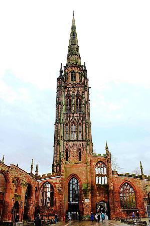 Coventry Cathedral - The Tower from the Ruins 
